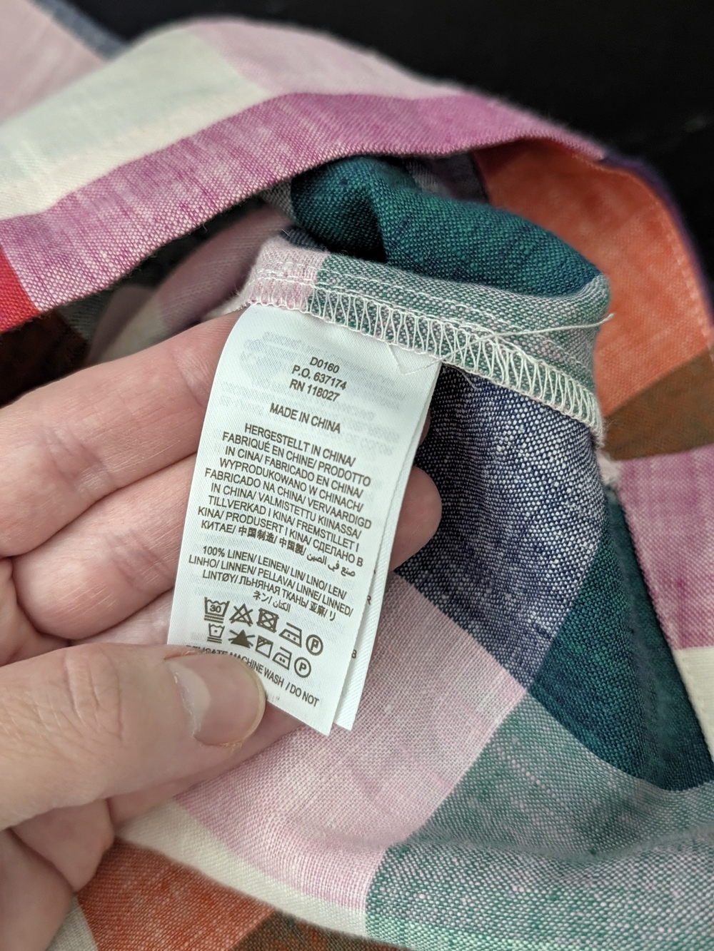 Boden Sky Smocked Linen Midi Dress Multicolor Gingham 6P Petite - Picture 5 of 9